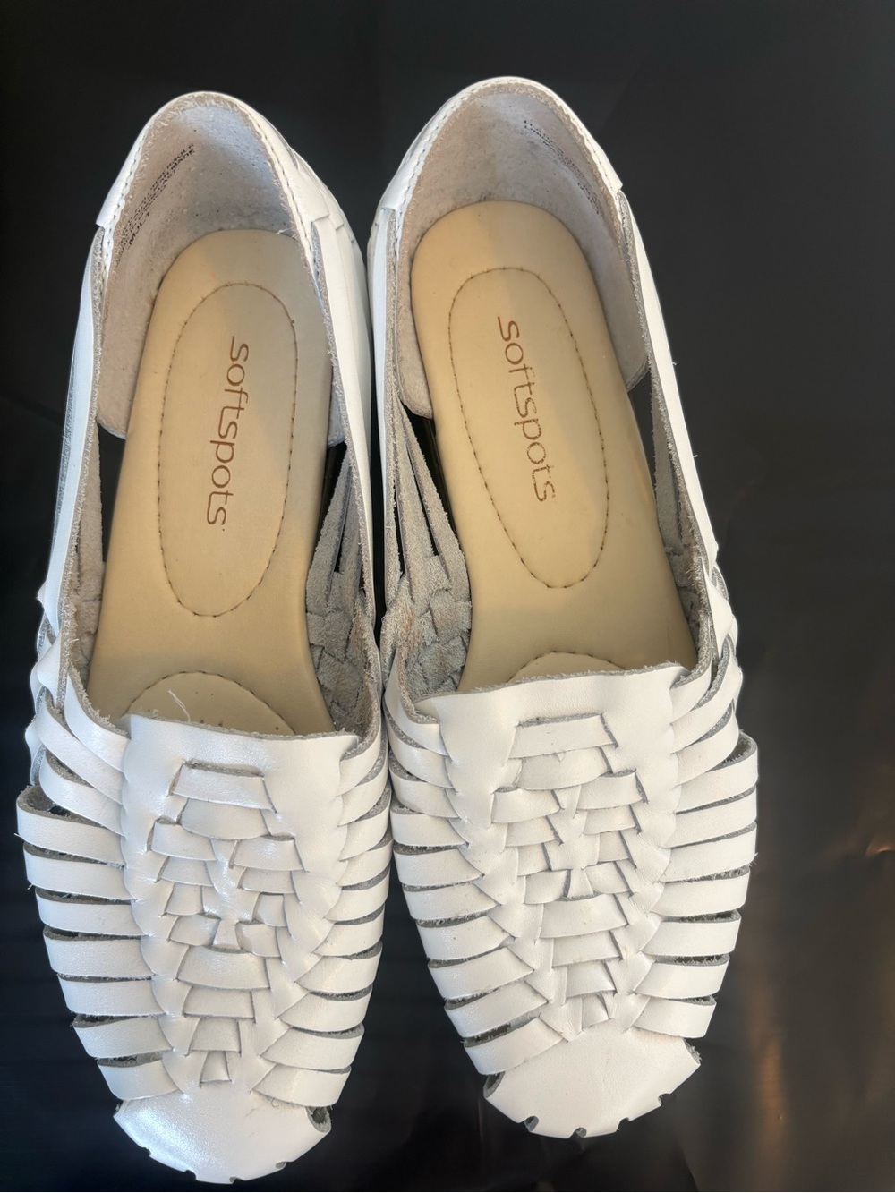 Softspots White Woven Slip-On Moccasins